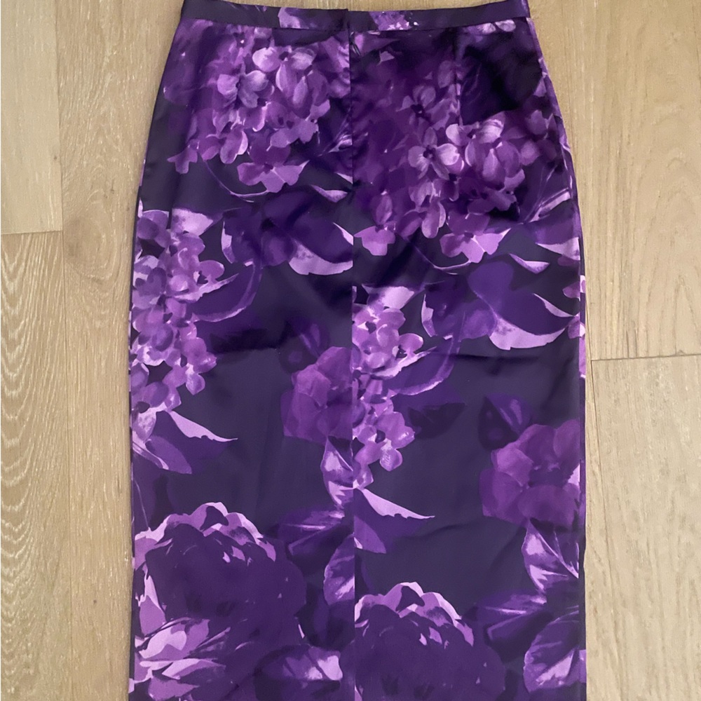 Dolce & Gabbana Purple Floral Skirt Vintage Small 40